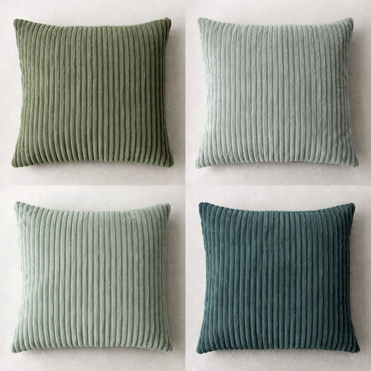 Housses de Coussin Velours Côtelé - Lot de 4 - 45x45 cm